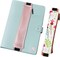 Pencil Case (2 Pack), PU Leather Pen Pencil Pouch Holder Stationery Zipper Bag with Elastic Strap for Pens, Pencils, Markers, Eraser - Printing & Gold Pink